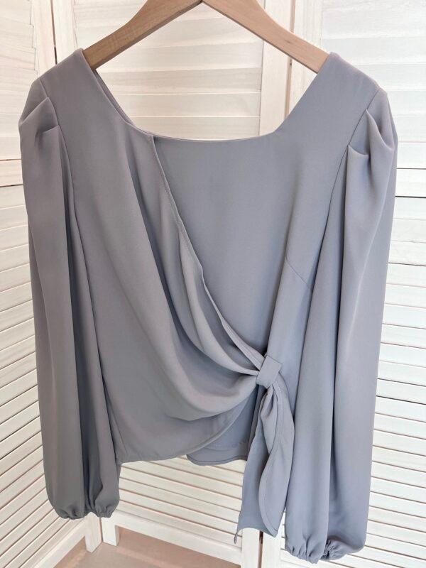 HERS DESIGNER GREY VIOLET BLOUSE 韩版芋泥紫色设计感衬衫