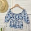 MONAI FLORAL TOP 莫奈女神方领上衣