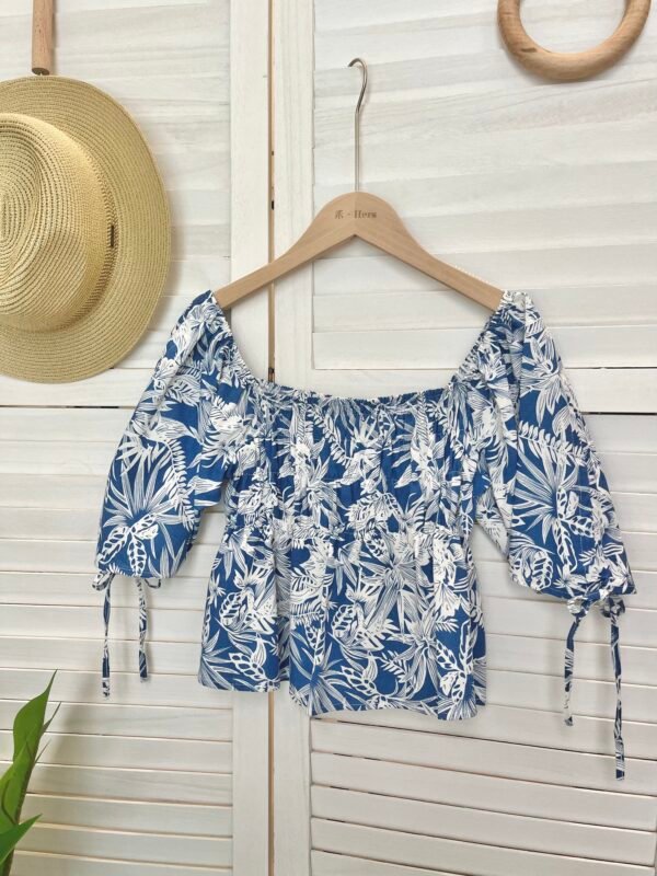 MONAI FLORAL TOP 莫奈女神方领上衣