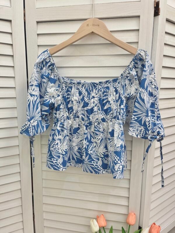 MONAI FLORAL TOP 莫奈女神方领上衣