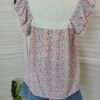 LACE TRIM RUFFLE SLEEVE BLOUSE 小碎花蕾丝边边小飞袖小上衣
