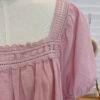 SUMMER LACE TRIM BLOUSE 方领钩花上衣