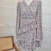 LAVENDER PLEATED DRESS 花边下摆连衣裙