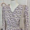 LAVENDER PLEATED DRESS 花边下摆连衣裙