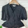 UNIQUE CUTWORK BLOUSE 小众木耳花边小上衣