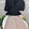 UNIQUE CUTWORK BLOUSE 小众木耳花边小上衣