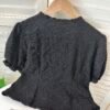UNIQUE CUTWORK BLOUSE 小众木耳花边小上衣