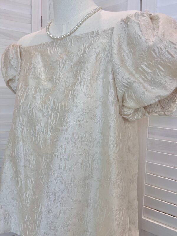 LUXE ILLUSION OFF SHOULDER BLOUSE 小众设计提花短袖上衣