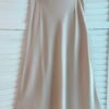 BEIGE ELEGANT SATIN MIDI SKIRT 杏色仿醋酸缎面半身裙