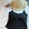 SINGLET WITH SPONGE BRA 镂空设计吊带背心
