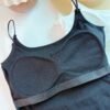 SINGLET WITH SPONGE BRA 镂空设计吊带背心