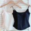 SINGLET WITH SPONGE BRA 镂空设计吊带背心